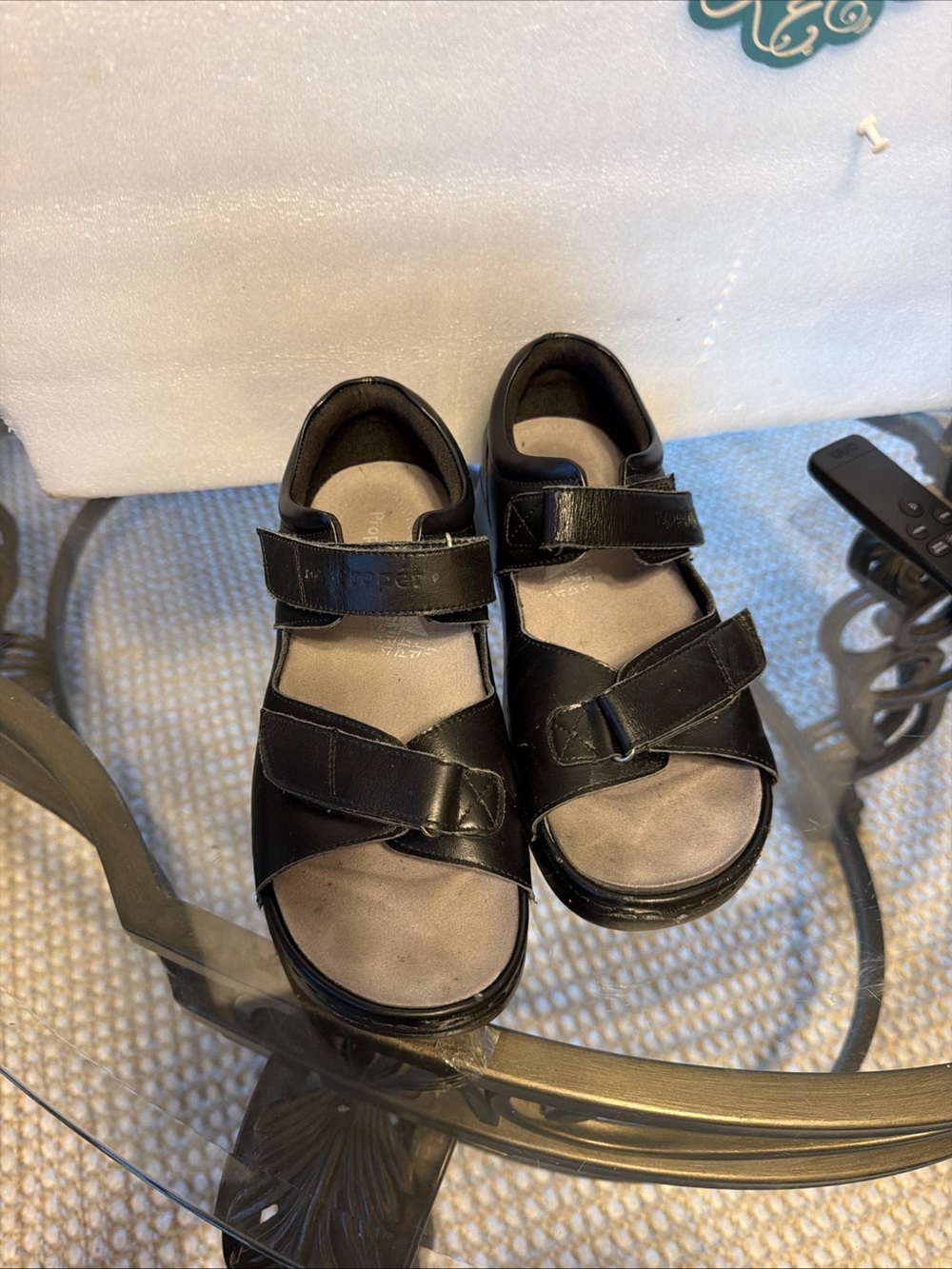Propet Women's SZ 7.5W Wide Pedic Walker Comfort Sandals Black W0089